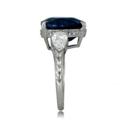Side of Antique Pear Cut Sapphire Ring