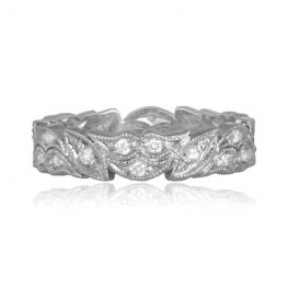 11334 TV Floral Wedding Band Diamond and Platinum