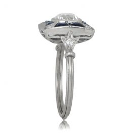 Old European Cut Diamond and Sapphire Halo Engagement Ring TSV 11346