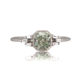 Vintage Fancy Green Diamond Ring