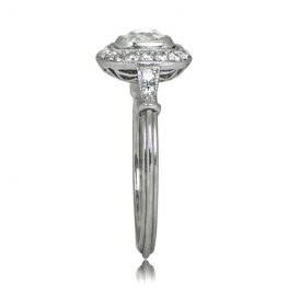 Platinum and Cushion Cut Diamond Ring - Matera Ring