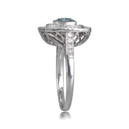 Top Side Angle of Luxembourg Blue Diamond Ring