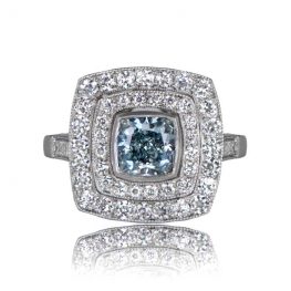 Luxembourg Blue Diamond Ring Front View