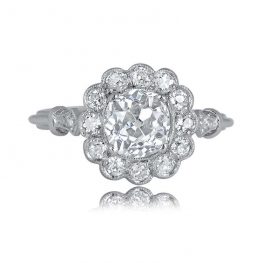 Platinum And Diamond Cluster Ring Eura Ring Top View