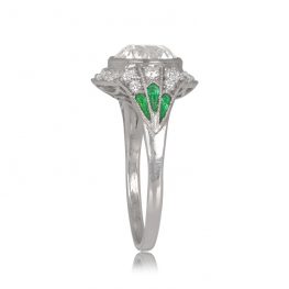 Deco Style Diamond and Emerald Ring Luso Ring 11960