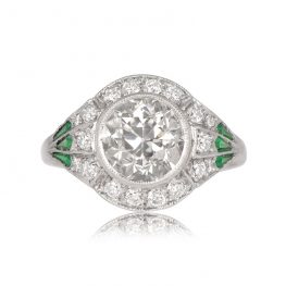 1.87ct Diamond and Emerald Ring Luso Ring 11960