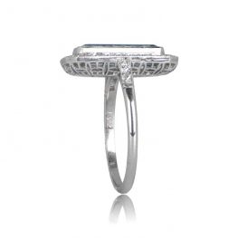 Elongated Emerald Cut Aquamarine Ring TV 12063
