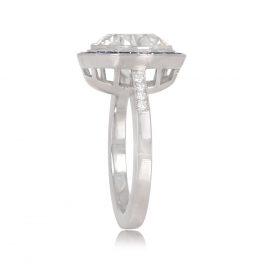 Yale 4 Carat Antique Diamond and Sapphire Halo Ring SV