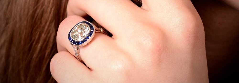 Diamond and Sapphire 40k engagement ring 12195