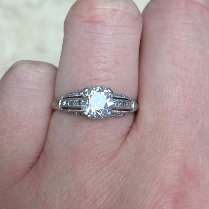 Platinum Diamond Engagement Ring Circa 1930 12327 F2