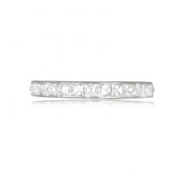 Platinum and French Cut Diamond Fermi Band Top View