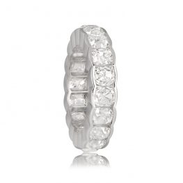 Platinum and Cushion Cut Diamond Band - Carmel Band