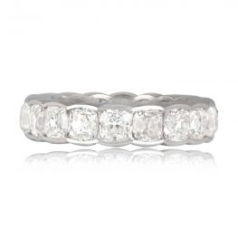 Cushion Cut Diamond and Platinum Band - Carmel Band