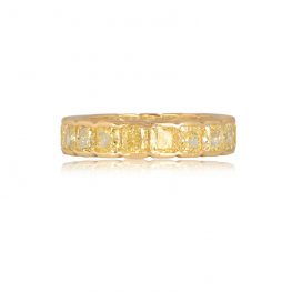 Fancy Yellow Diamond Eternity Serven Band Top View