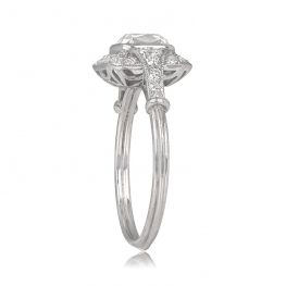 Cushion and Diamond Halo Ring Marino Ring