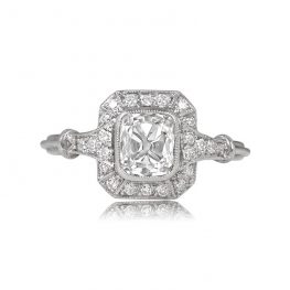 Cushion Cut Diamond and Halo Ring Marino Ring