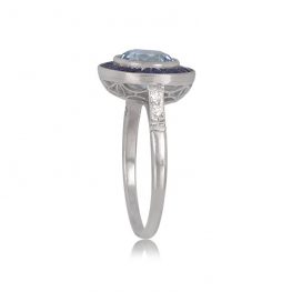 1ct Platinum Aquamarine Ring TV 12644