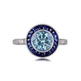 1-carat Aquamarine Engagement Ring TV 12644