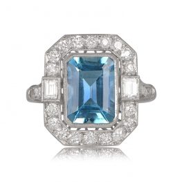 2.54ct Aquamarine and Diamond Ring Lugano Ring