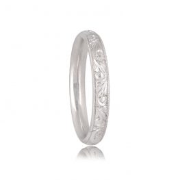 Rosemont Platinum Wedding Band Top View
