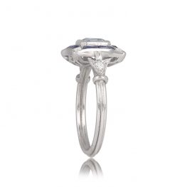 0.50ct Aquamarine and Sapphire Halo Engagement Ring TV 12858