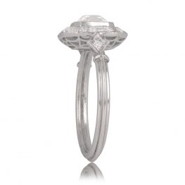 1.07ct Antique Old Mine Cushion Cut Diamond Halo Ring TV 12916