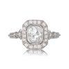 1.07 carat Antique Cushion Cut Diamond Halo Engagement Ring TV 12916