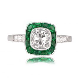 antique cushion cut diamond ring Sulham Ring Top View