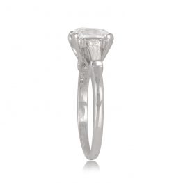 Solitaire Cushion Cut Diamond and Platinum Ring Whitehall Ring
