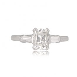 1.07 Carat Cushion Cut Ring Whitehall Ring Top View