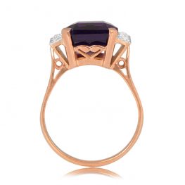 Retro Amethyst and Diamond Ring Barolo Ring