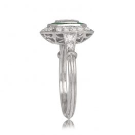 Platinum and Double Halo Ring Newbury Ring Top Side View