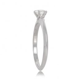 Round Brilliant Cut Diamond Solitaire Tiffany ring Top Side View