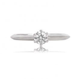 Tiffany and Co Platinum and Diamond Ring Top View