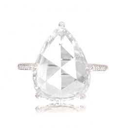 5.87 Carat Rose-Cut Diamond and Platinum Ring Norristown Ring 13073