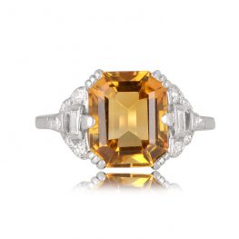 Art Deco Citrine Diamond ring Cicero Ring
