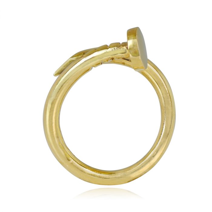 18k yellow gold nail ring Cipullo Ring Side View