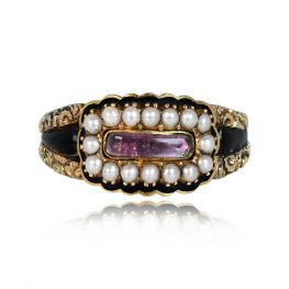 Antique Georgian Pink Topaz Gold Ring - Welwyn Ring 13225 TV
