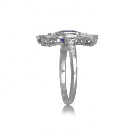 1.15ct Sapphire Platinum Ring and Diamonds 13276 TSV