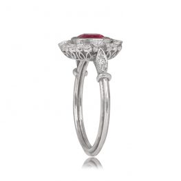 Ruby Diamond and Platinum Engagement Ring - Conway Ring