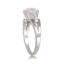 White Gold and Diamond Retro Engagement Ring - Liberty Ring