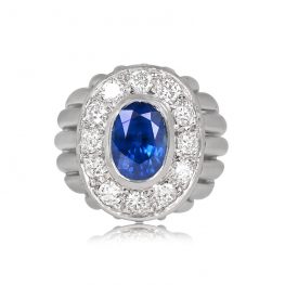 1.93ct Oval Cut Sapphire and Diamond Ring - Ellington Ring