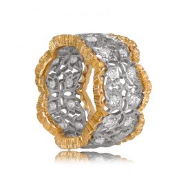 Open-Work Design Diamond Buccellati Band