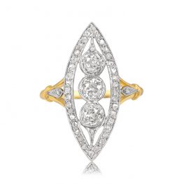 Antique Navette Ring Ashborne Ring Top View