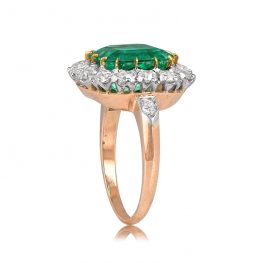 Natural Emerald and Cluster Ring Livingston Ring