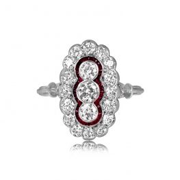 Elongated Antique Ring Wolcott Ring Top View