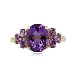 2.74ct Oval Cut Natural Amethyst Gemstone Ring 13406-TV-1000PX