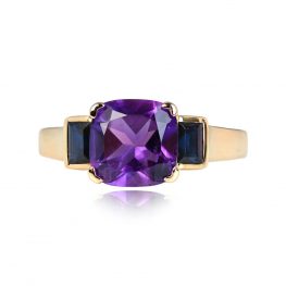 Amethyst and Sapphire 18k Yellow Gold Ring - Montana Ring 13409 TV