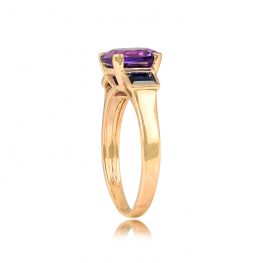 Gemstone and 18k Yellow Gold Engagement Ring - Montana Ring Top Side View