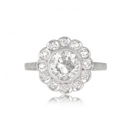 Vintage Diamond Cluster Ring Clarksville Ring Top View